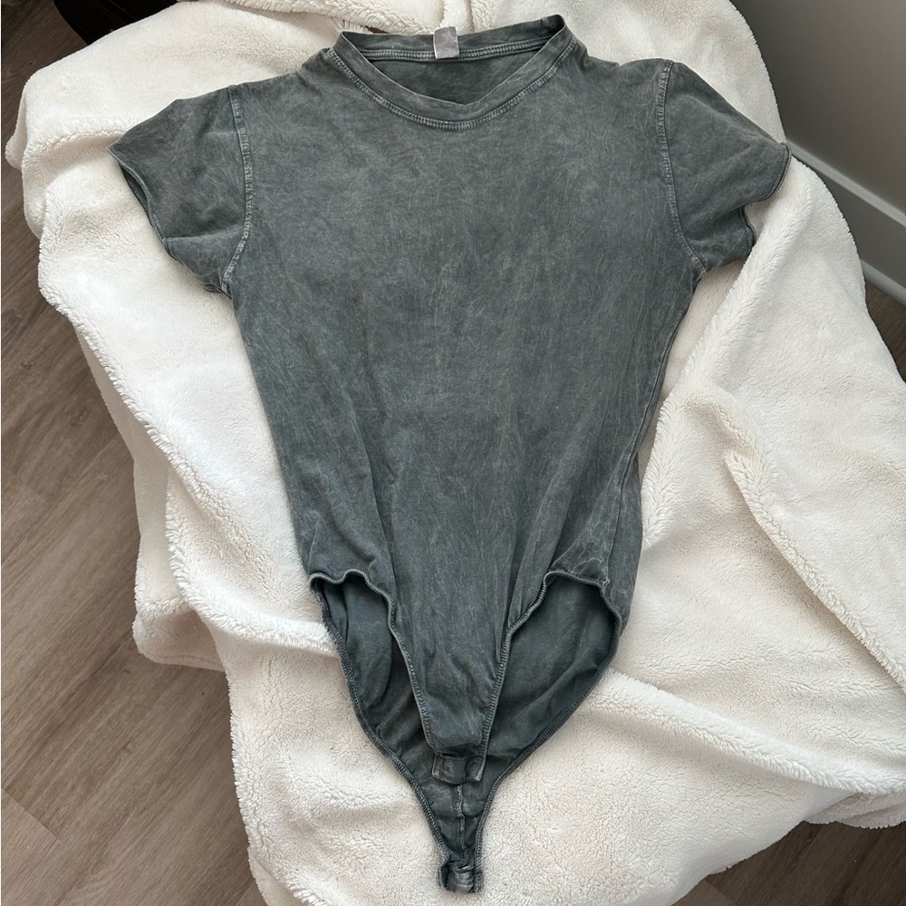 Women’s Distressed Army Green Bodysuit